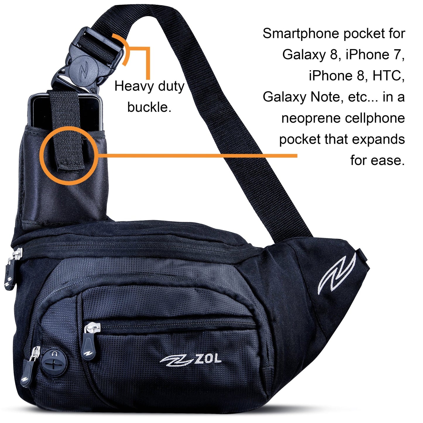 Zol Cross Bag for Tablet 7" - 8" Ipad Mini, Galaxy Tab, Kindle - Zol
