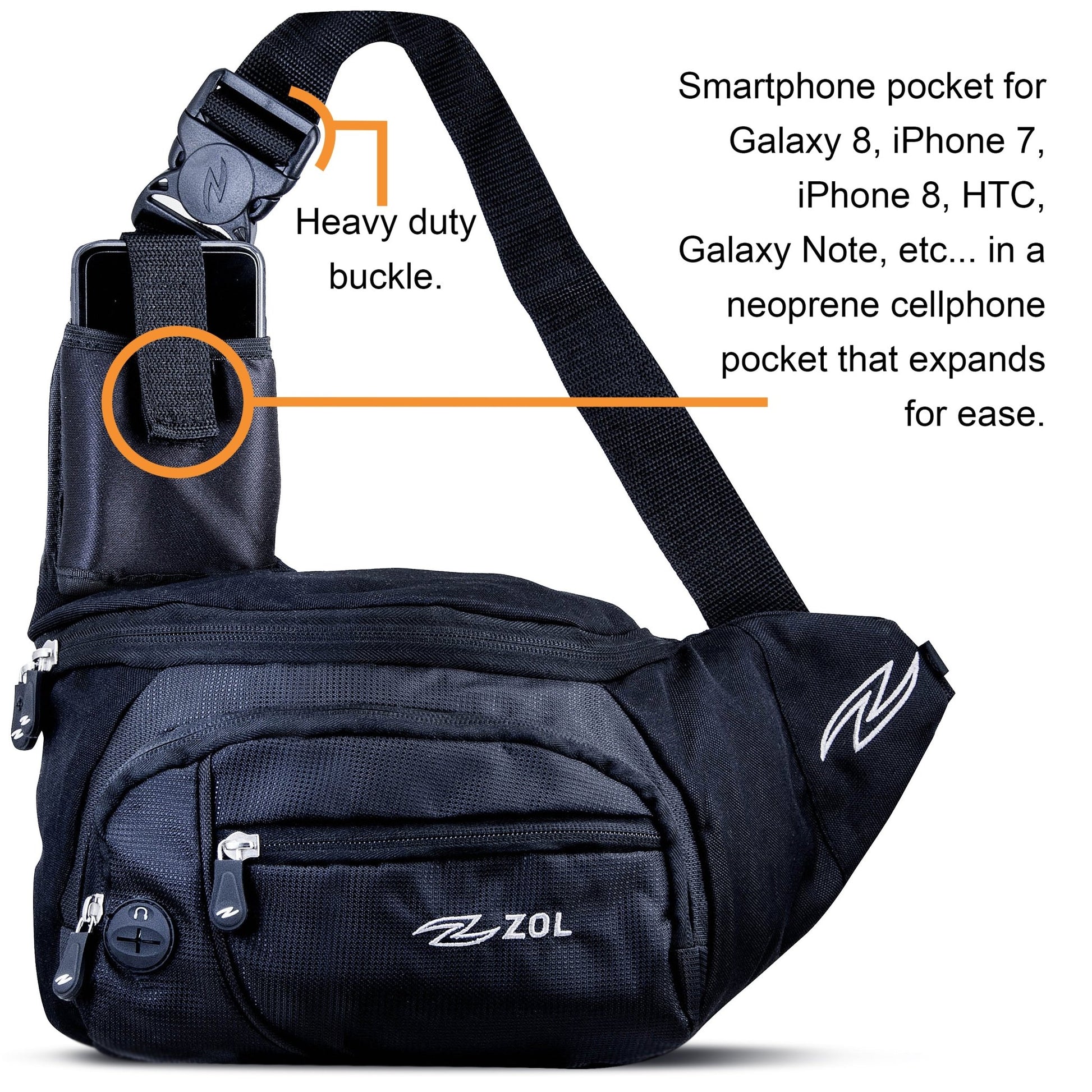 Zol Cross Bag for Tablet 7" - 8" Ipad Mini, Galaxy Tab, Kindle - Zol