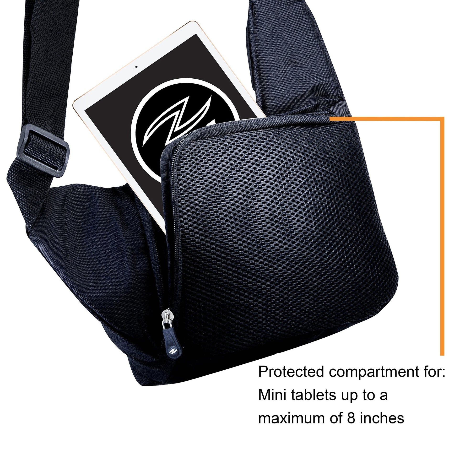Zol Cross Bag for Tablet 7" - 8" Ipad Mini, Galaxy Tab, Kindle - Zol