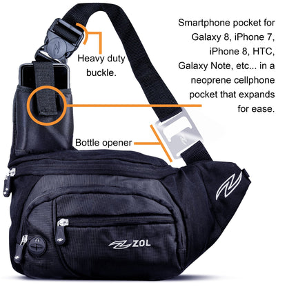 Zol Cross Bag for Tablet 7" - 8" Ipad Mini, Galaxy Tab, Kindle with Bottle Opener - Zol
